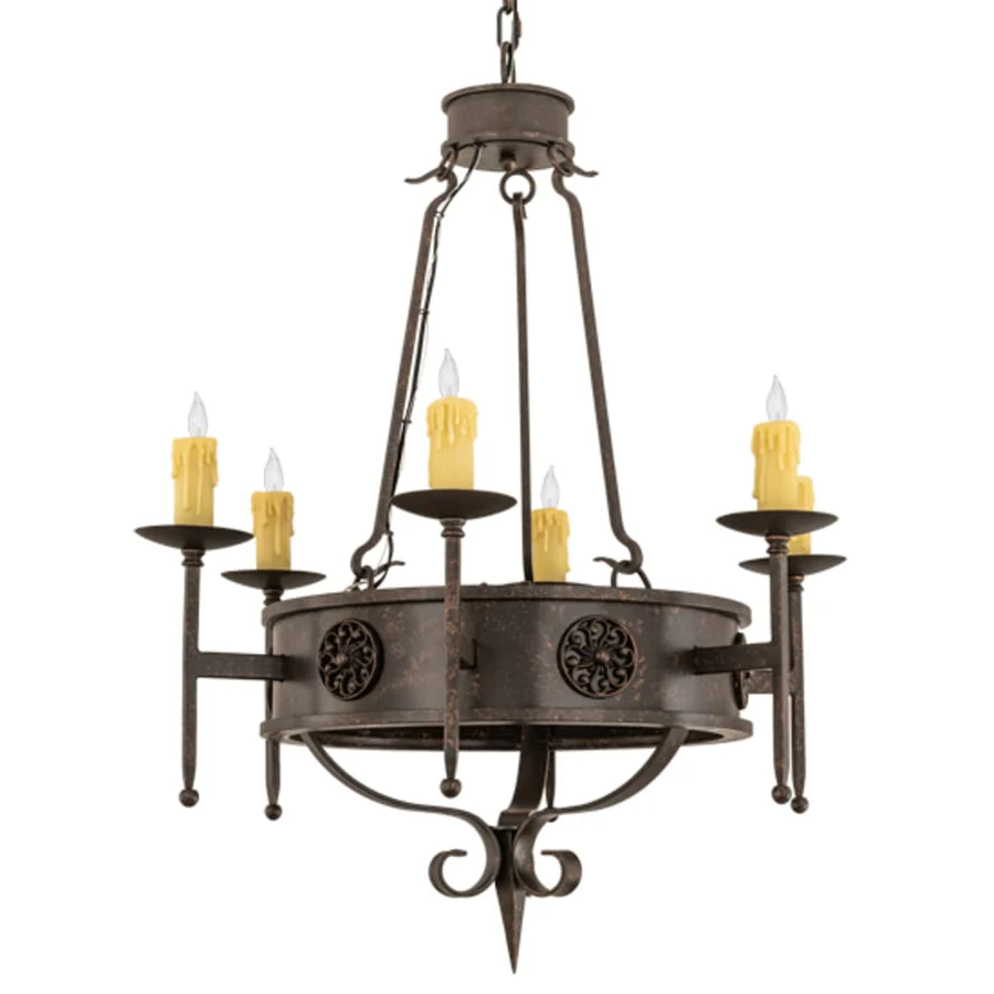 Meyda Tiffany Lorenzo 6 Light 30" Wide Taper Candle Style Chandelier - Image 3