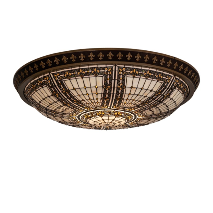 Meyda Tiffany Fleur-de-lis 8 Light 45" Wide Flush Mount Bowl Ceiling Fixture - Image 1
