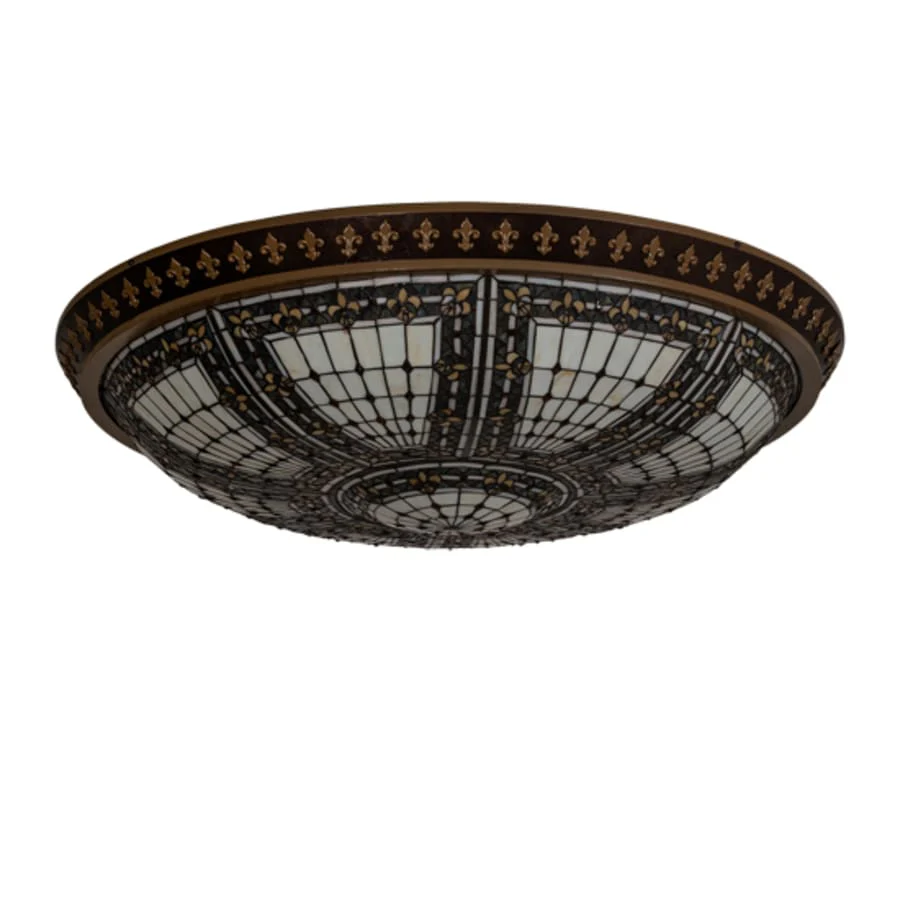 Meyda Tiffany Fleur-de-lis 8 Light 45" Wide Flush Mount Bowl Ceiling Fixture - Image 3