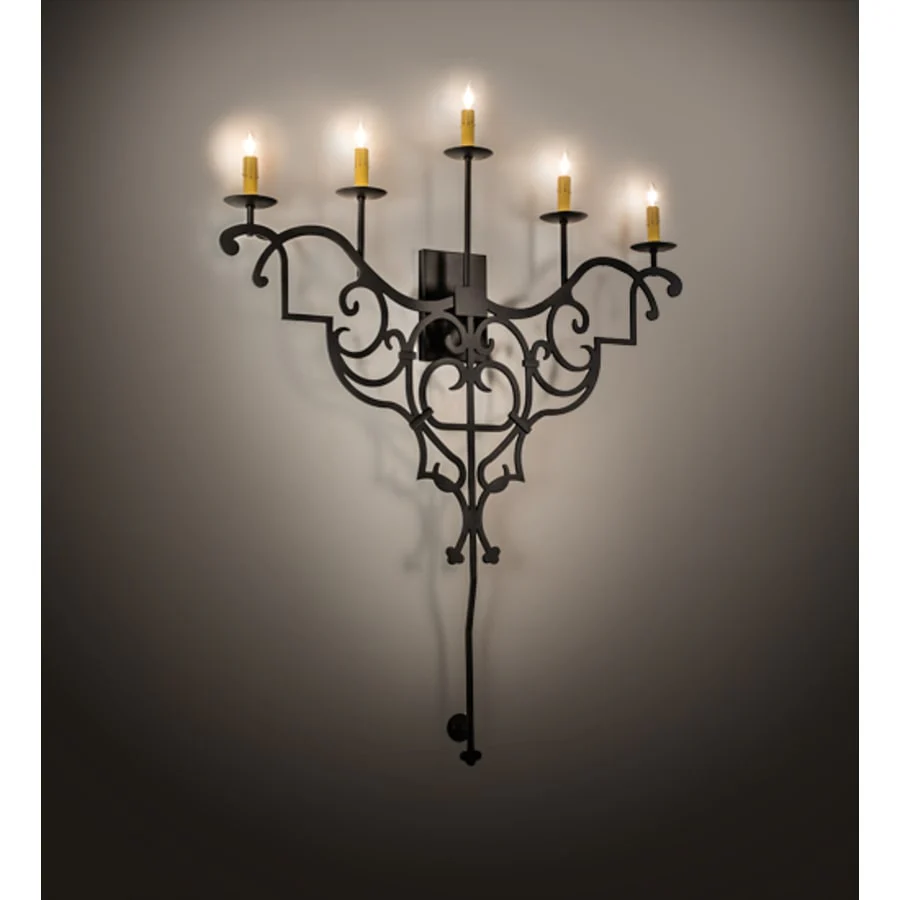 Meyda Tiffany Fleur De Lys 5 Light 45" Tall Wall Sconce - Image 1