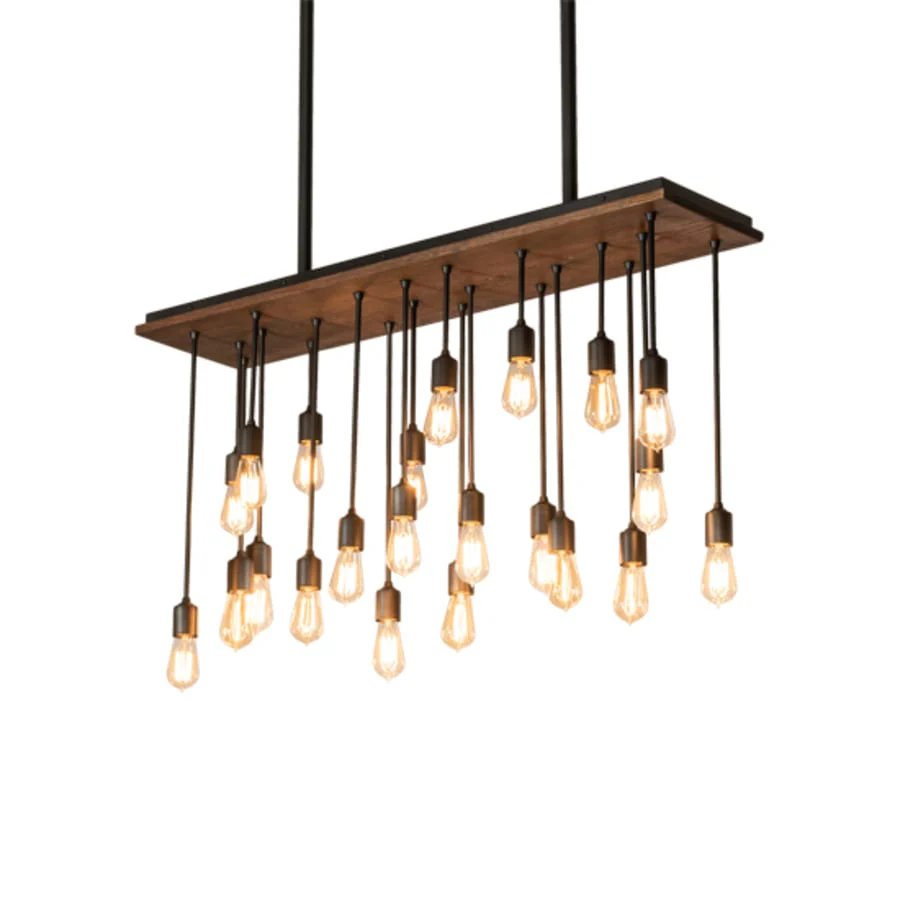 Meyda Tiffany 22 Light 48" Wide Wood Linear Pendant - Image 3