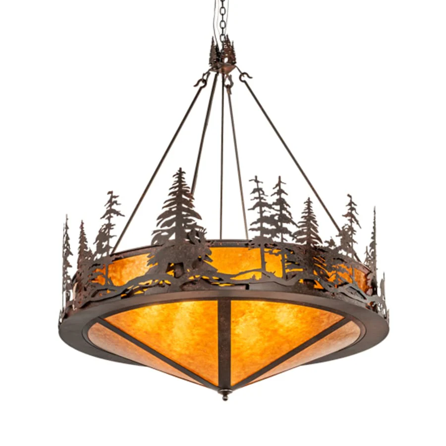 Meyda Tiffany 6 Light 54" Wide Abstract Pendant - Image 1