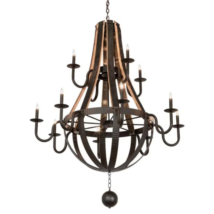 Meyda Tiffany Barrel Stave 12 Light 48" Wide Taper Candle Style Chandelier - Image 1