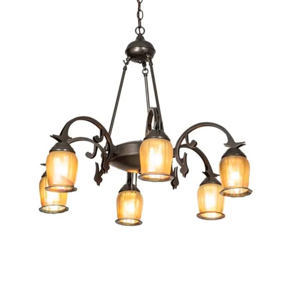 Meyda Tiffany Revival Favrile 6 Light 29" Wide Chandelier - Image 1