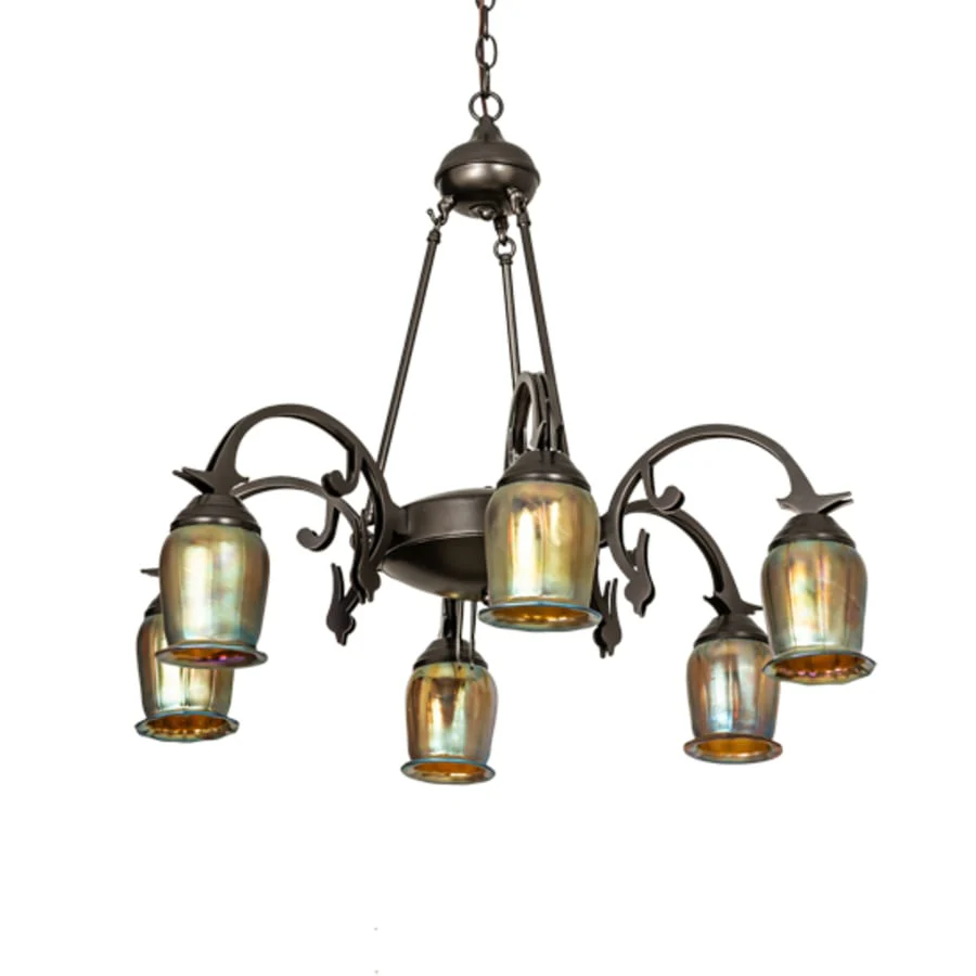 Meyda Tiffany Revival Favrile 6 Light 29" Wide Chandelier - Image 3