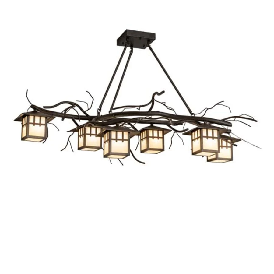 Meyda Tiffany Long Winter Solstice 6 Light 51″ Wide Linear Chandelier