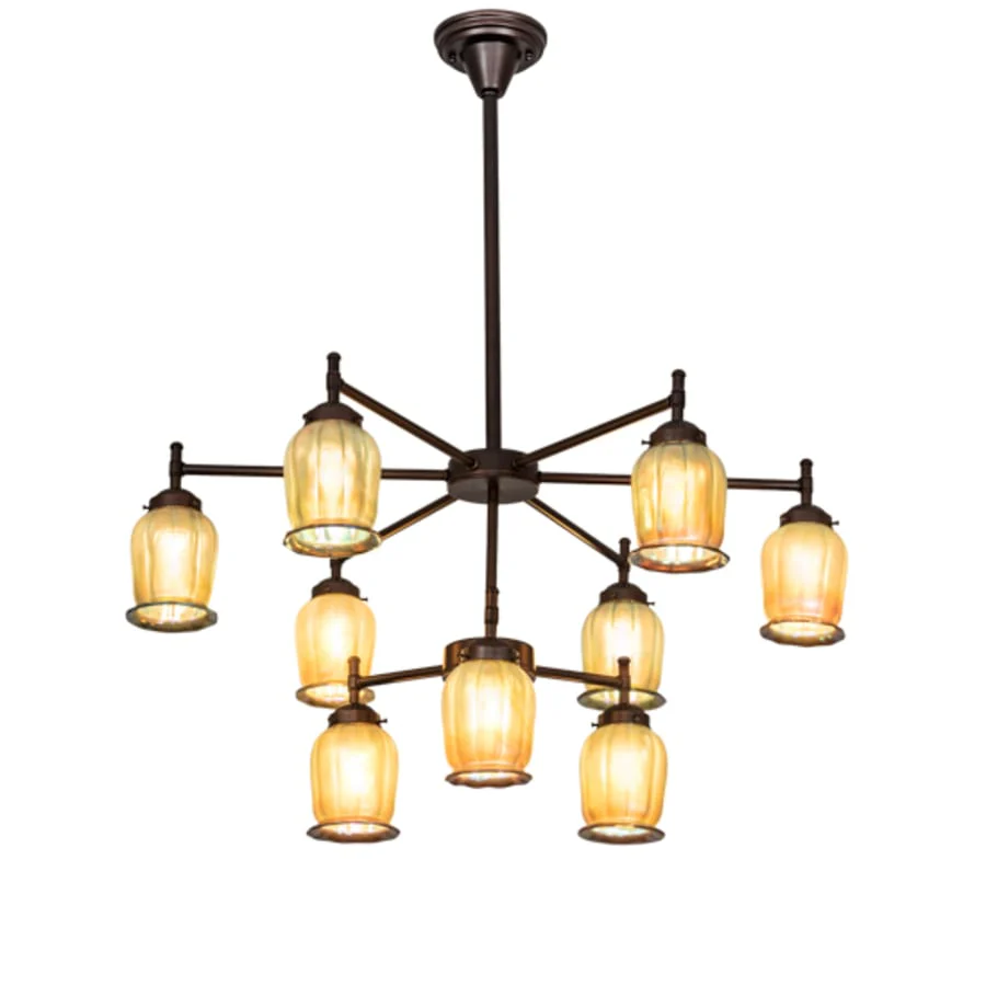 Meyda Tiffany Revival Favrile 9 Light 32" Wide Chandelier - Image 2