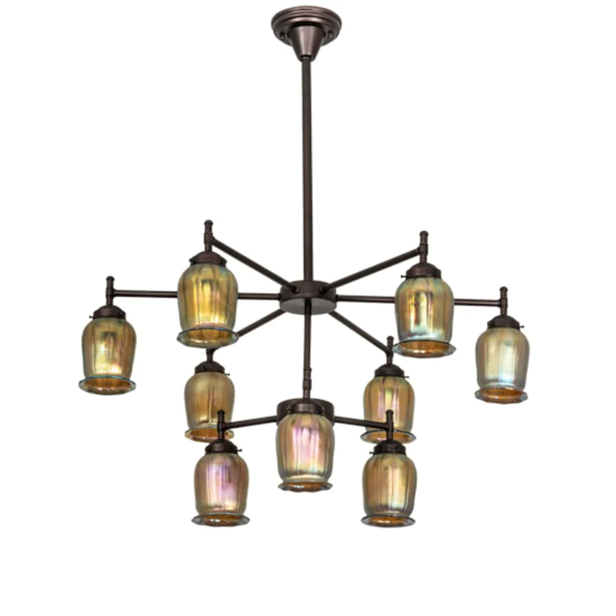 Meyda Tiffany Revival Favrile 9 Light 32" Wide Chandelier - Image 3