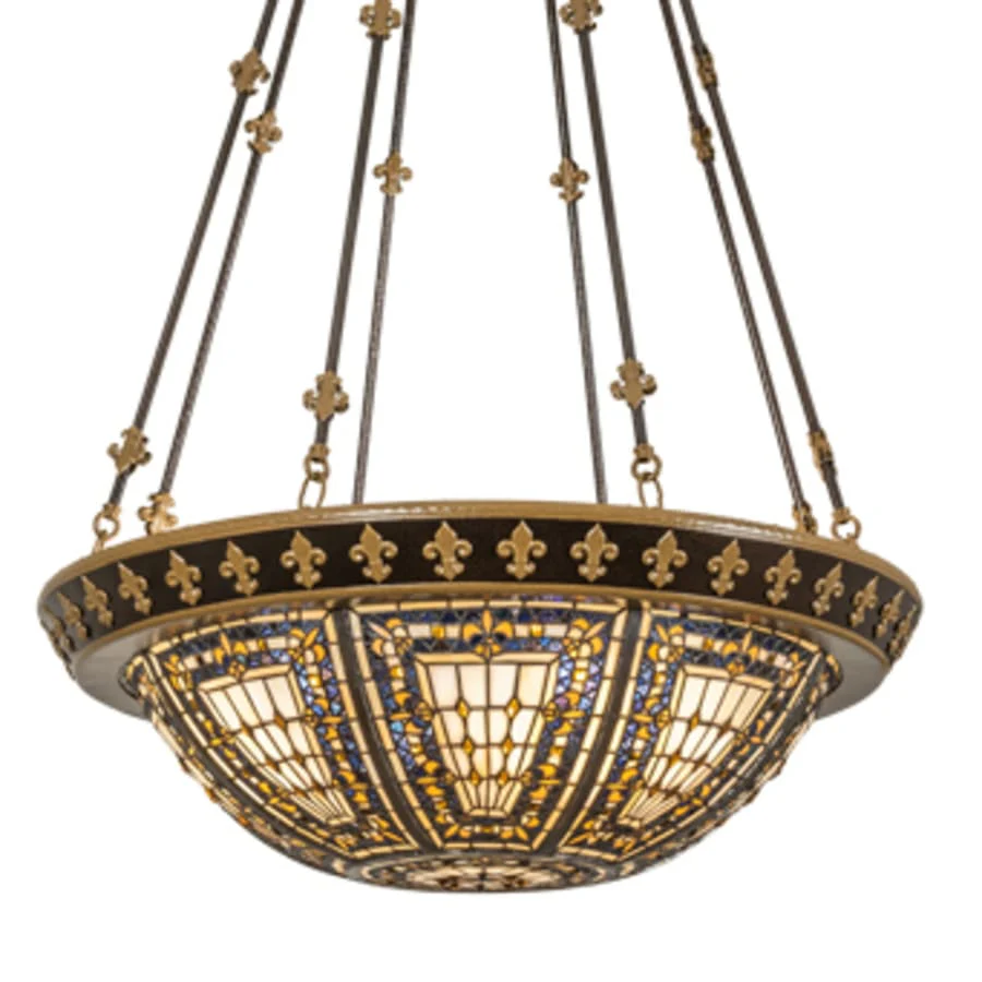 Meyda Tiffany Fleur-de-lis 4 Light 28" Wide Pendant - Image 1