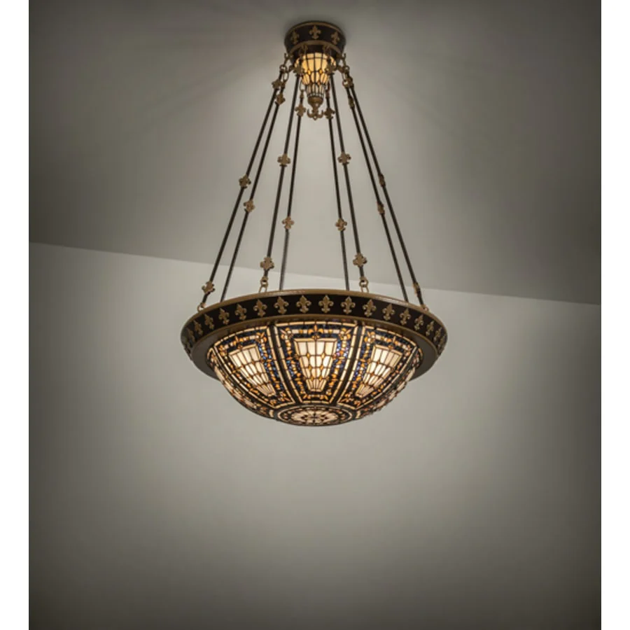 Meyda Tiffany Fleur-de-lis 4 Light 28" Wide Pendant - Image 2