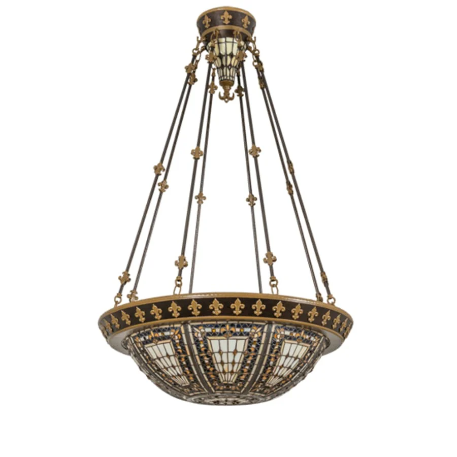 Meyda Tiffany Fleur-de-lis 4 Light 28" Wide Pendant - Image 3
