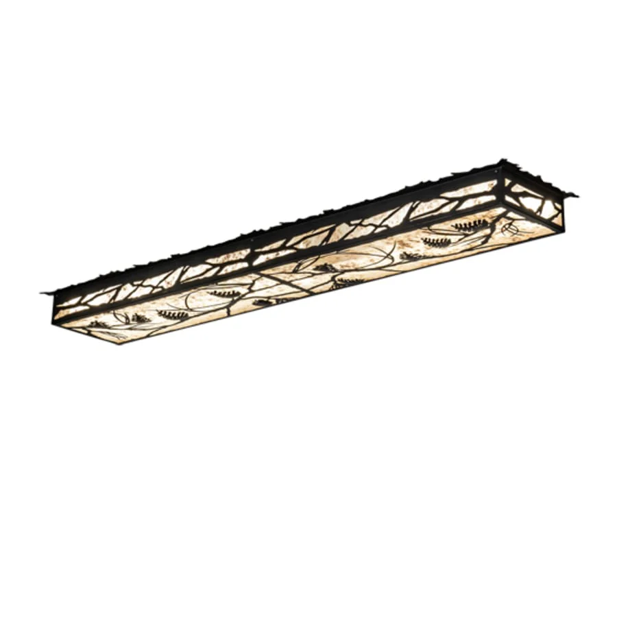 Meyda Tiffany Whispering Pines 62" Wide LED Flush Mount Ceiling Fixture - Flat Black Finish - Image 1