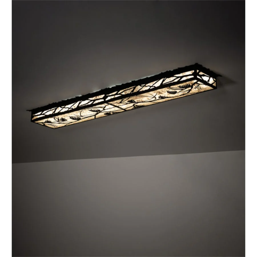 Meyda Tiffany Whispering Pines 62" Wide LED Flush Mount Ceiling Fixture - Flat Black Finish - Image 2