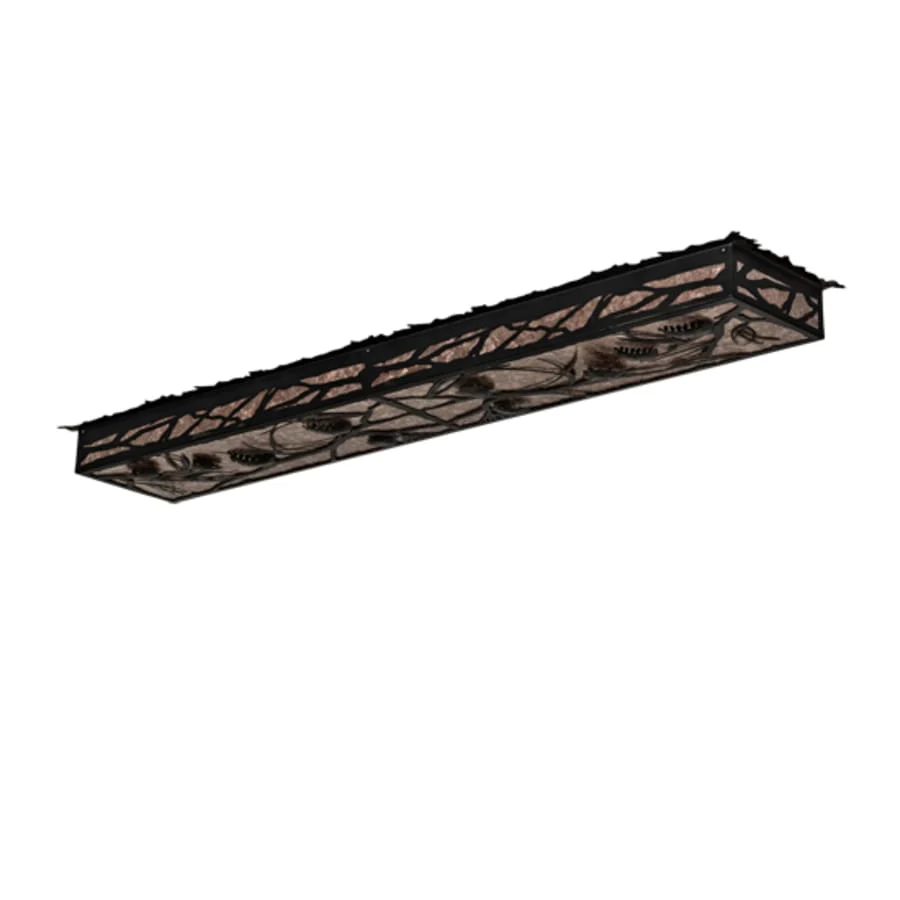 Meyda Tiffany Whispering Pines 62" Wide LED Flush Mount Ceiling Fixture - Flat Black Finish - Image 3