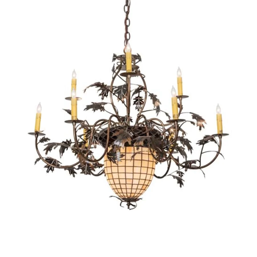Meyda Tiffany Greenbriar Oak 10 Light 39" Wide Taper Candle Style Chandelier - Image 1