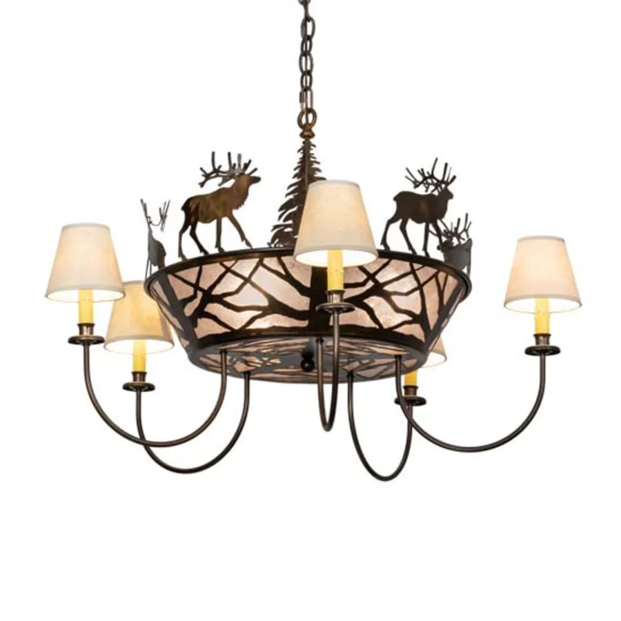 Meyda Tiffany Elk on the Loose 5 Light 35" Wide Chandelier - Image 1
