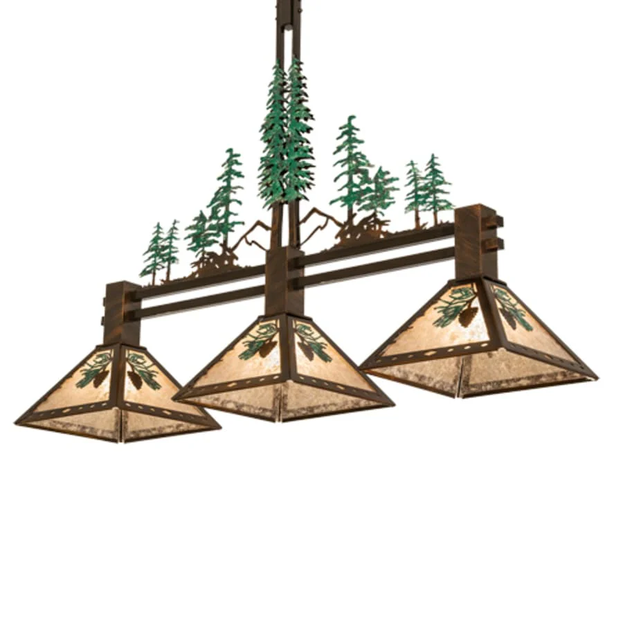 Meyda Tiffany 3 Light 45" Wide Abstract Linear Pendant - Image 1