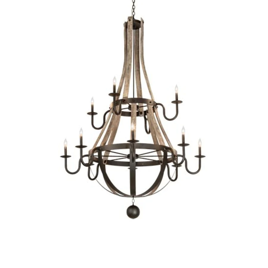 Meyda Tiffany Barrel Stave 12 Light 56" Wide Taper Candle Style Chandelier - Image 1