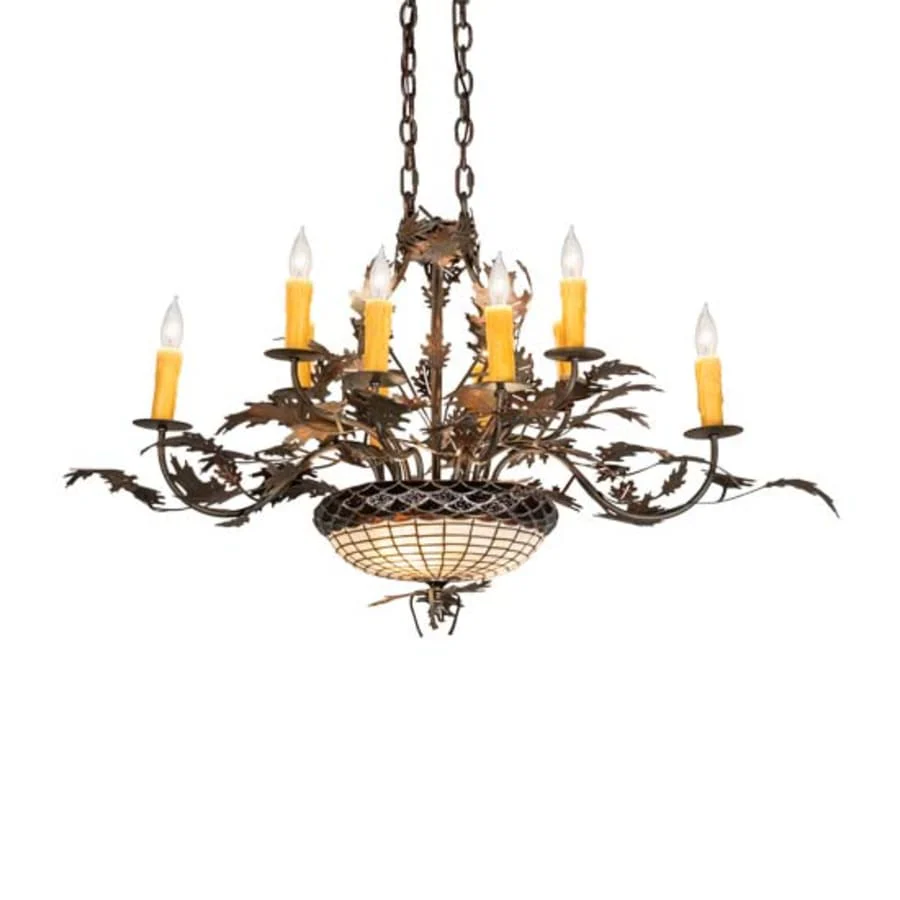 Meyda Tiffany Long Greenbriar Oak 13 Light 20" Wide Taper Candle Style Chandelier - Image 1