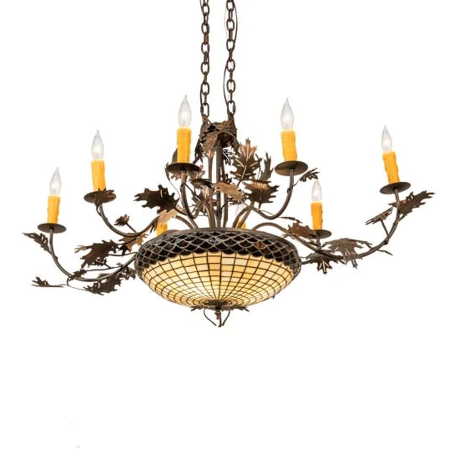 Meyda Tiffany Long Greenbriar Oak 11 Light 34" Wide Taper Candle Style Chandelier - Image 1
