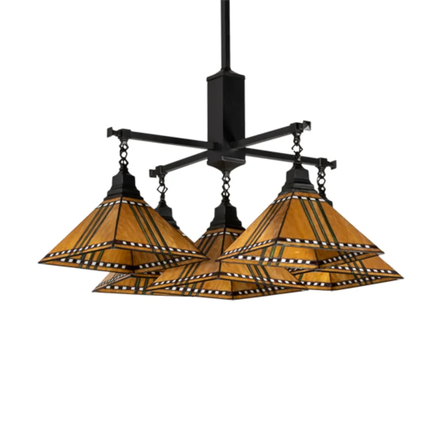 Meyda Tiffany Square Prairie Corn 5 Light 54" Wide Chandelier - Image 3