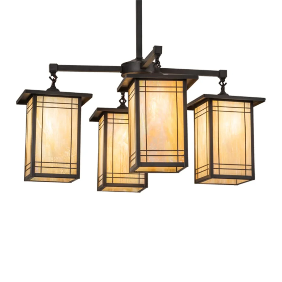 Meyda Tiffany Square Prairie Mission 4 Light 47" Wide Chandelier - Image 2