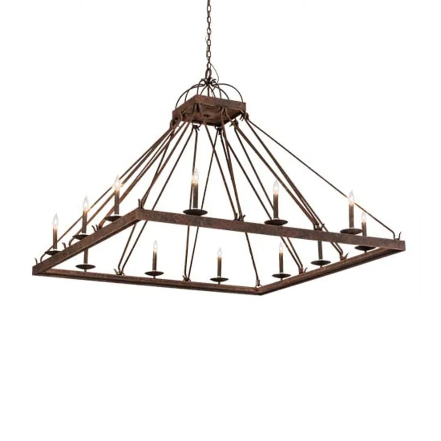 Meyda Tiffany Square Retreat 12 Light 85" Wide Taper Candle Style Chandelier - Image 1