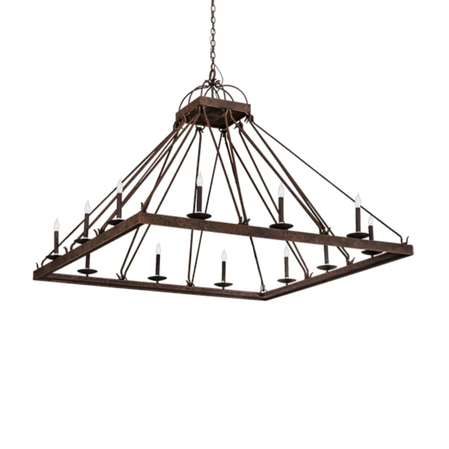 Meyda Tiffany Square Retreat 12 Light 85" Wide Taper Candle Style Chandelier - Image 3