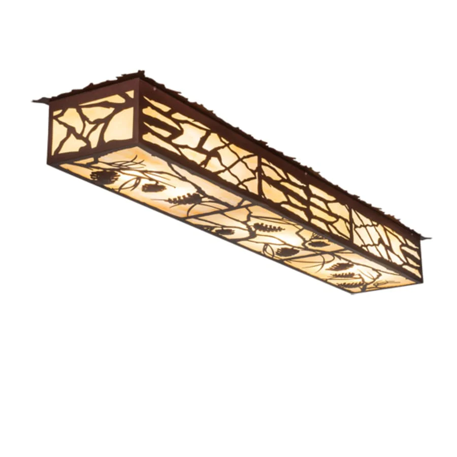 Meyda Tiffany Whispering Pines 6 Light 63″ Wide Flush Mount Ceiling Fixture