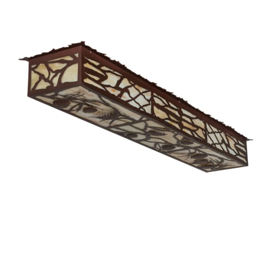 Meyda Tiffany Whispering Pines 6 Light 63" Wide Flush Mount Ceiling Fixture - Image 3