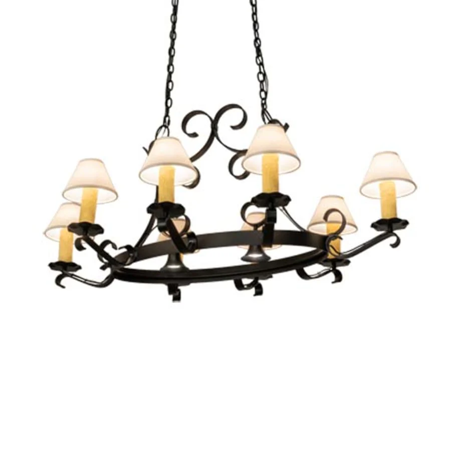 Meyda Tiffany Long Hand forged 8 Light 56" Wide Ring Chandelier - Image 1