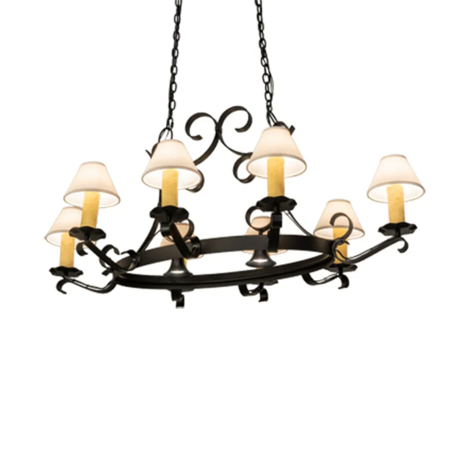Meyda Tiffany Long Hand forged 8 Light 56" Wide Ring Chandelier - Image 2