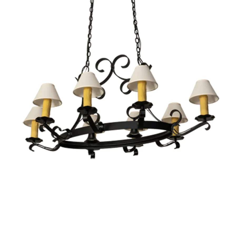 Meyda Tiffany Long Hand forged 8 Light 56" Wide Ring Chandelier - Image 3