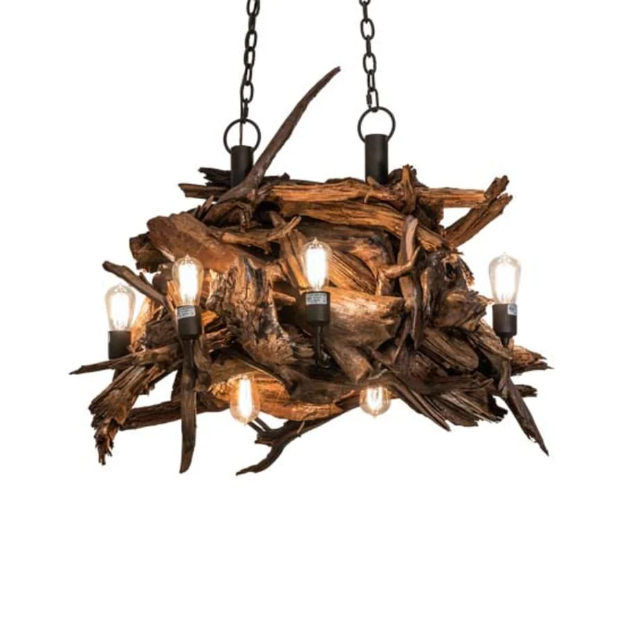 Meyda Tiffany Long Driftwood 8 Light 26" Wide Abstract Chandelier - Image 1