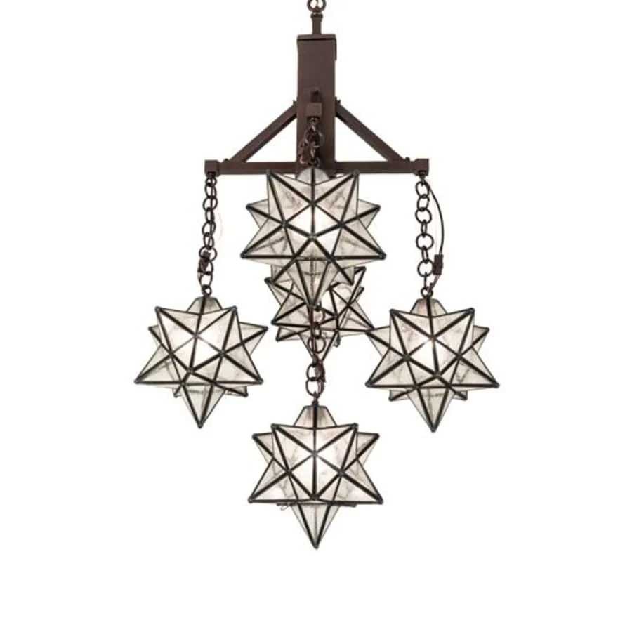 Meyda Tiffany Moravian Star 5 Light 26″ Wide Chandelier