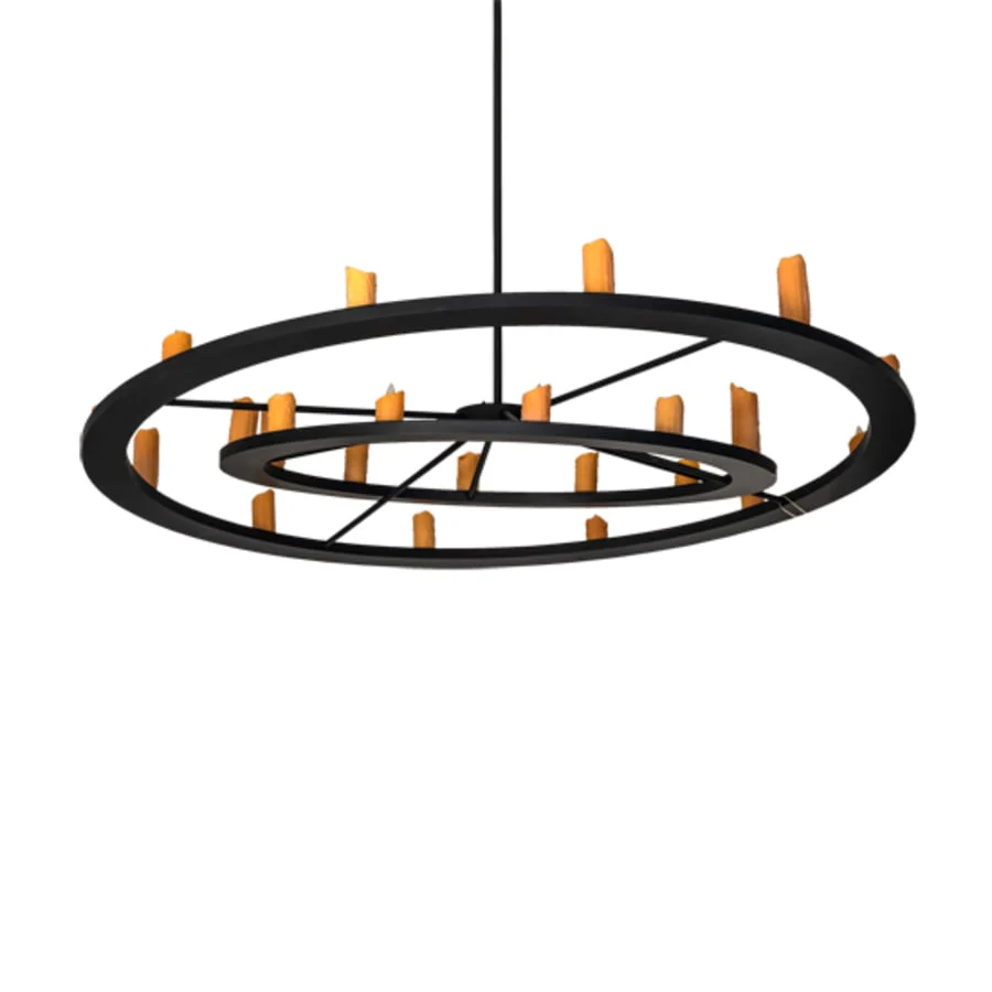 Meyda Tiffany Donner 24 Light 95" Wide Pillar Candle Ring Chandelier - Image 3