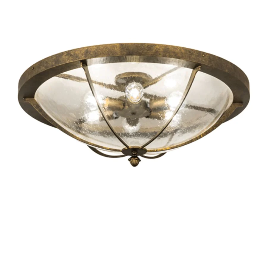 Meyda Tiffany Dominga 6 Light 30″ Wide Flush Mount Bowl Ceiling Fixture – Dark Smoke Finish