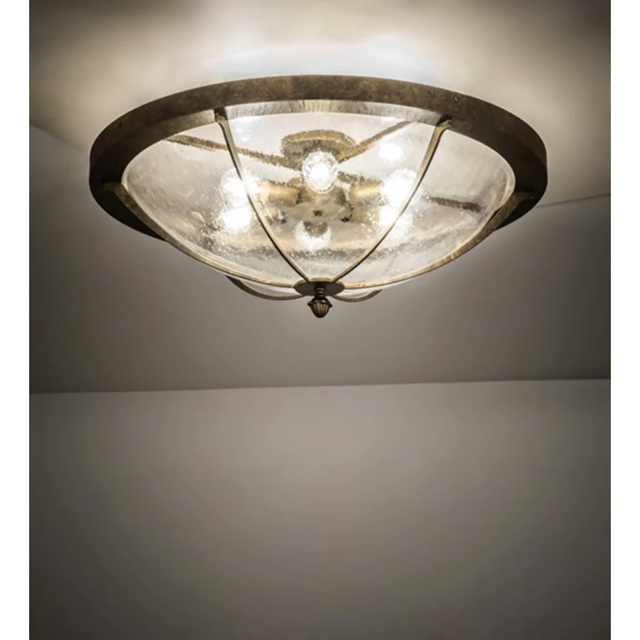 Meyda Tiffany Dominga 6 Light 30" Wide Flush Mount Bowl Ceiling Fixture - Dark Smoke Finish - Image 2