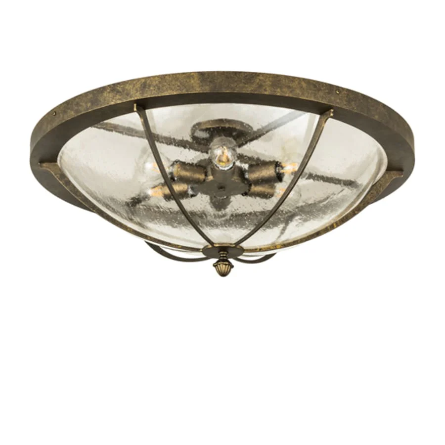 Meyda Tiffany Dominga 6 Light 30" Wide Flush Mount Bowl Ceiling Fixture - Dark Smoke Finish - Image 3