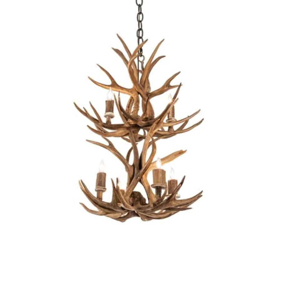 Meyda Tiffany Antlers 6 Light 20" Wide Taper Candle Pendant - Image 1