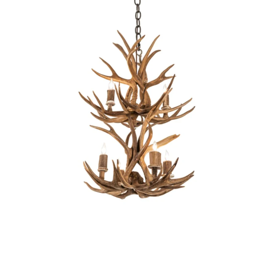 Meyda Tiffany Antlers 6 Light 20" Wide Taper Candle Pendant - Image 2