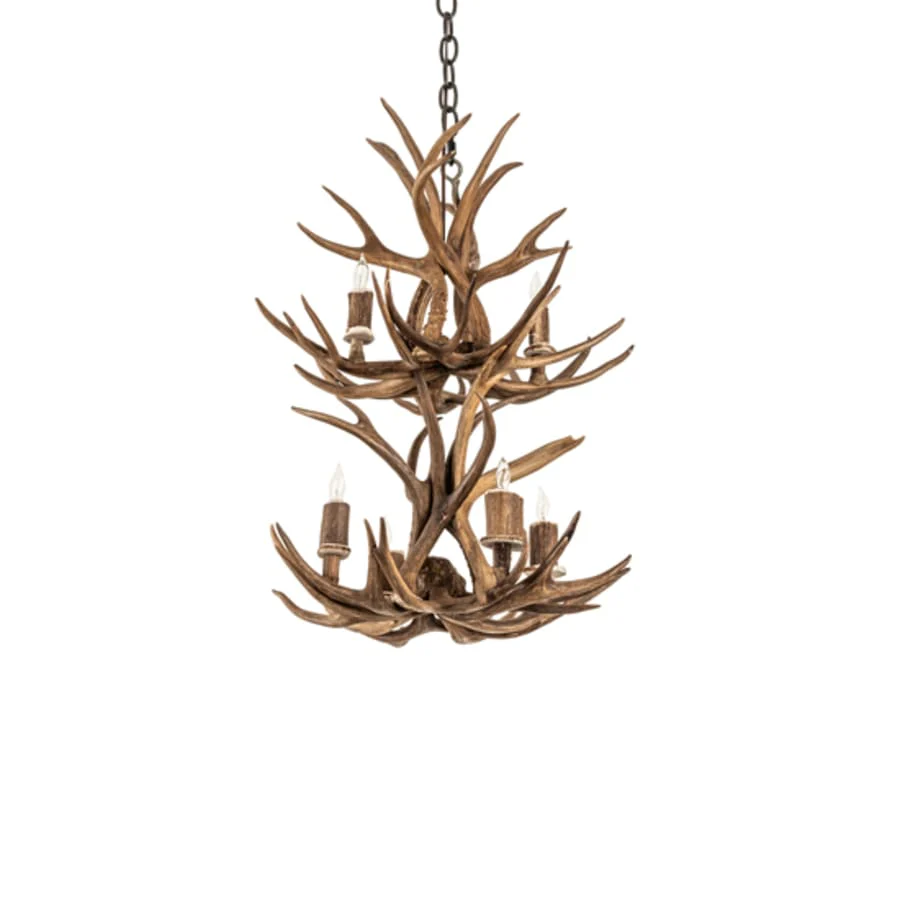 Meyda Tiffany Antlers 6 Light 20" Wide Taper Candle Pendant - Image 3