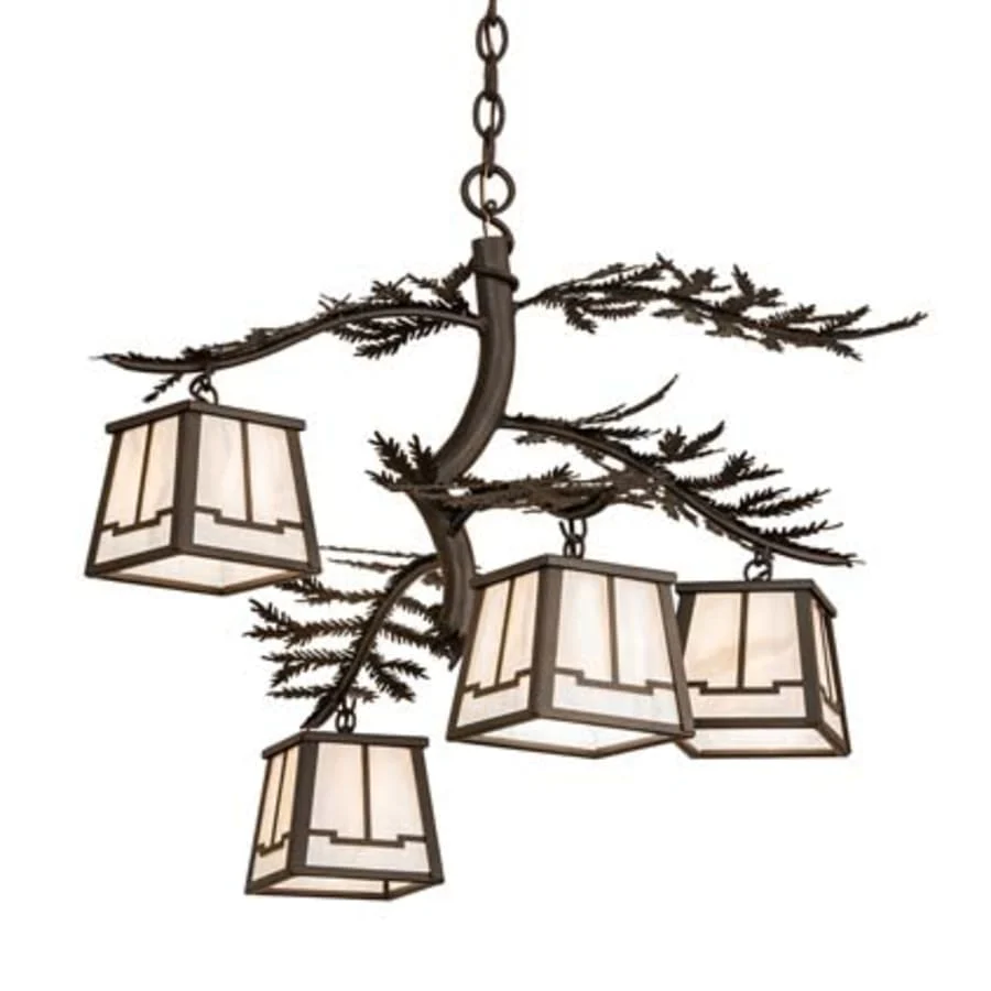 Meyda Tiffany Pine Branch 4 Light 26" Wide Chandelier - Image 1