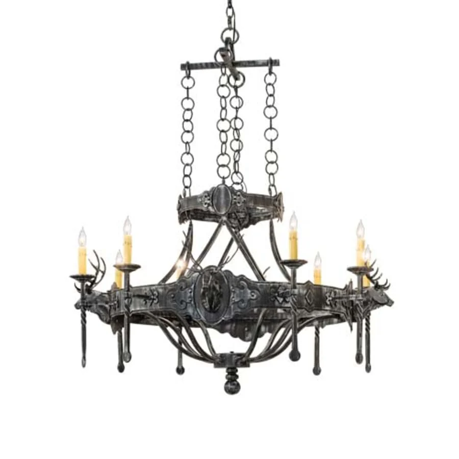 Meyda Tiffany Stag 8 Light 40" Wide Taper Candle Style Chandelier - Image 1