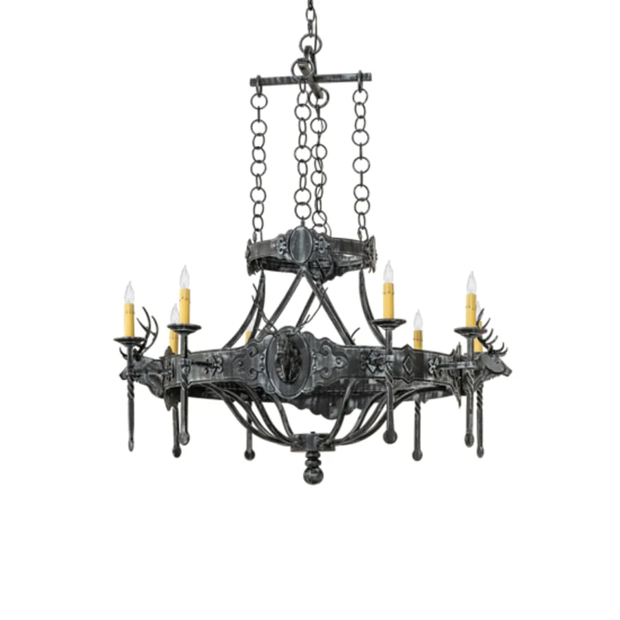 Meyda Tiffany Stag 8 Light 40" Wide Taper Candle Style Chandelier - Image 3