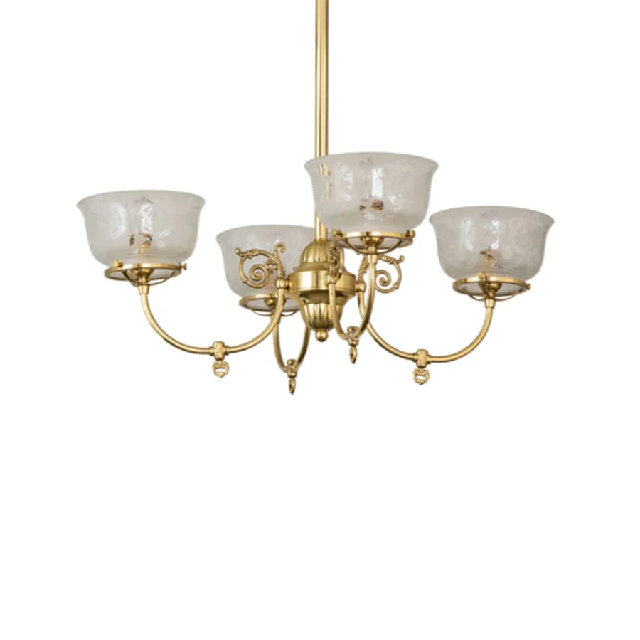 Meyda Tiffany Revival Gas and Electric 4 Light 28" Wide Chandelier - Image 3
