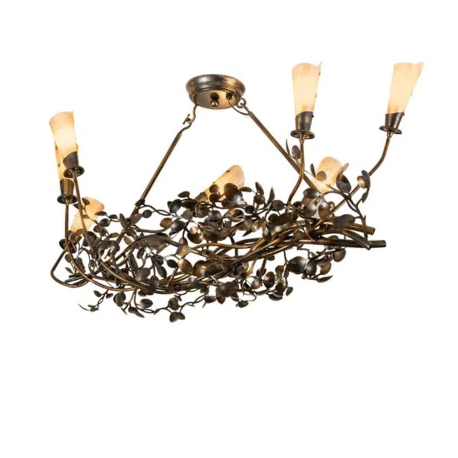 Meyda Tiffany Long Vinca Vine 7 Light 46″ Wide Linear Chandelier