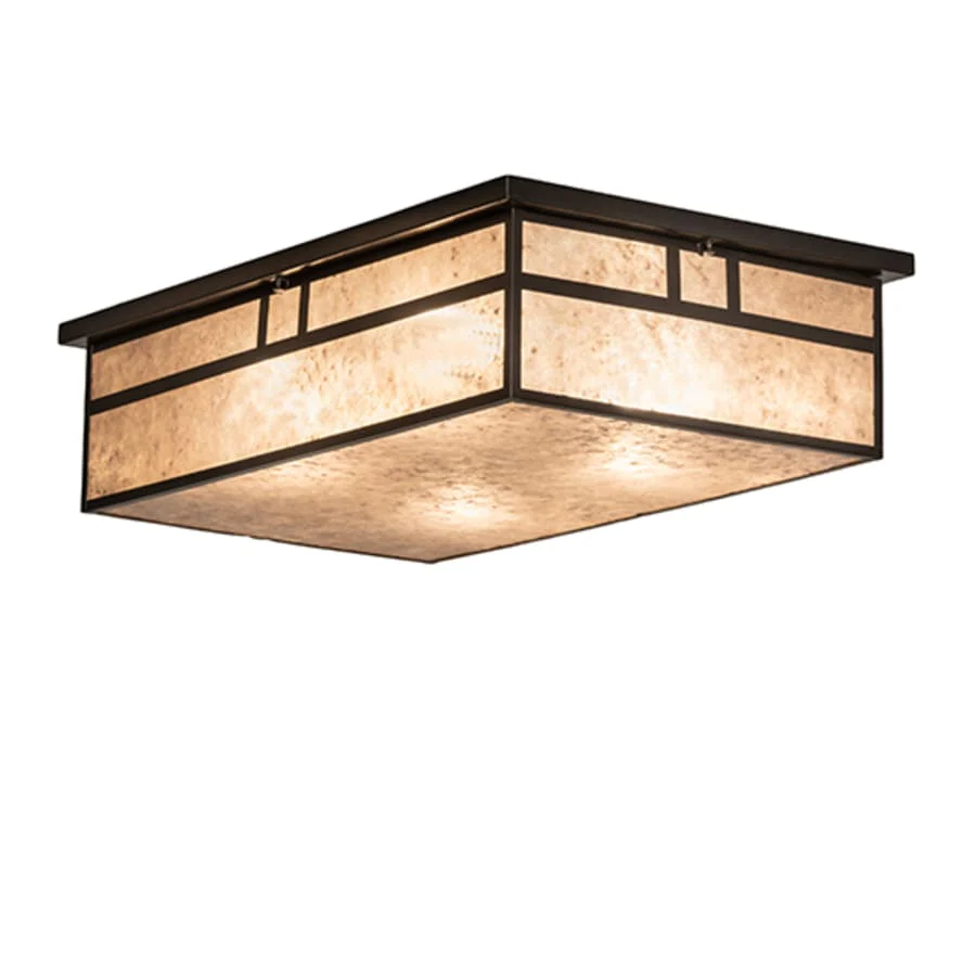 Meyda Tiffany Hyde Park Double Bar Mission 4 Light 36" Wide Flush Mount Ceiling Fixture - Image 1