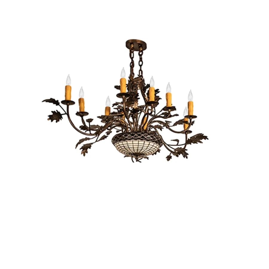 Meyda Tiffany Long Greenbriar Oak 10 Light 24" Wide Taper Candle Style Chandelier - Image 3