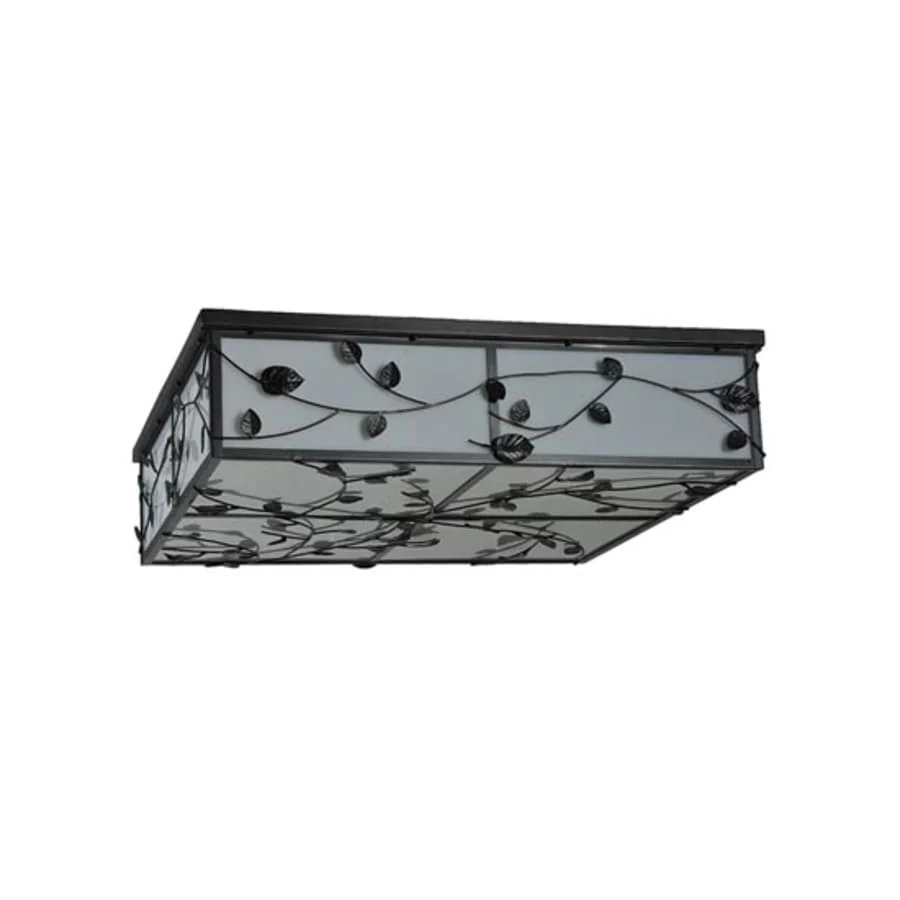 Meyda Tiffany Ivy 8 Light 51" Wide Flush Mount Square Ceiling Fixture - Textured Black Finish - Medium Bulb Base - Image 2